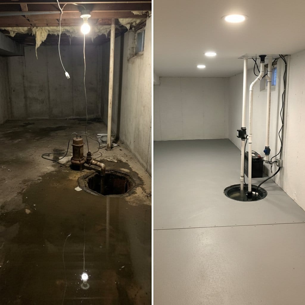 Carpet & Flooring Water Damage Cleanup restoration β crawl space of bungalow in Ridgewood, NJ